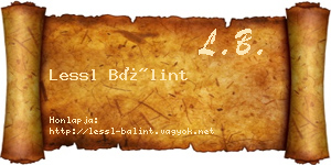 Lessl Bálint névjegykártya