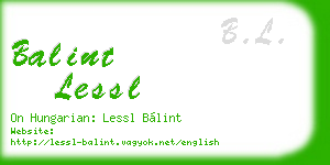 balint lessl business card